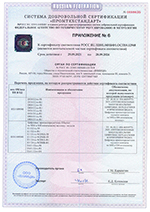 Приложение №6 к сертификату соответствия